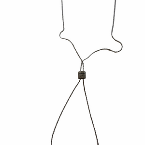 INC Silver Lariat Necklace with Cubic Zirconia